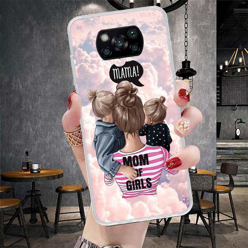 

Girl Super Baby Mom Pink Soft Phone Case For Xiaomi Redmi 15C 15 13C 13 Poco X5 X6 X7 F7 Ultra M7 12C 12 10 10C 9C 9A 9T 9 Funda Xiaomi Poco X6 Pro