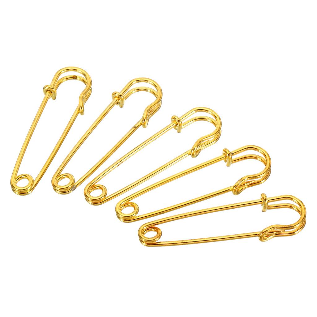 Uxcell Safety Pins 50mm Large Metal Sewing Pins for Blanket Skirt Crafts Brooch Making Gold Tone 20 Pieces