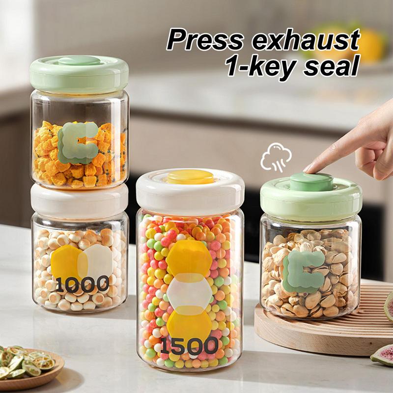 Vacuum Containers For Food Storage Press-type Sealed Jars Flour Sugar Storage Containers Airtight Storage Organization