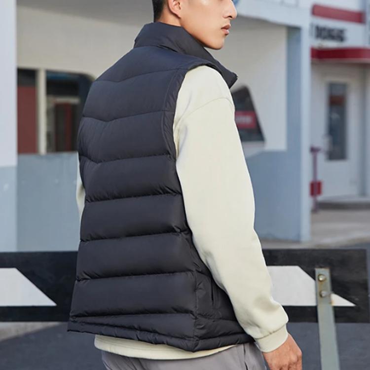 Li Ning Sports Fashion Series Warm Logo Stand Collar Down Vest Men Vest Black AMRR063-5