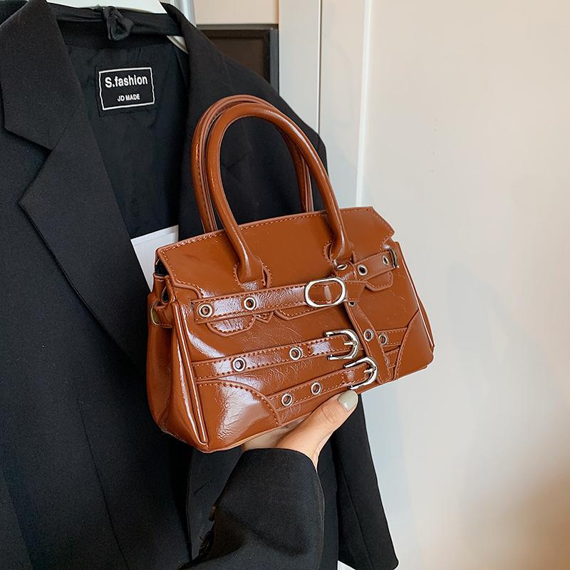 Textured PU Leather Crossbody Bags for Women High-end Belt Design Small Handbags Fashion Lady Shoulder Bag