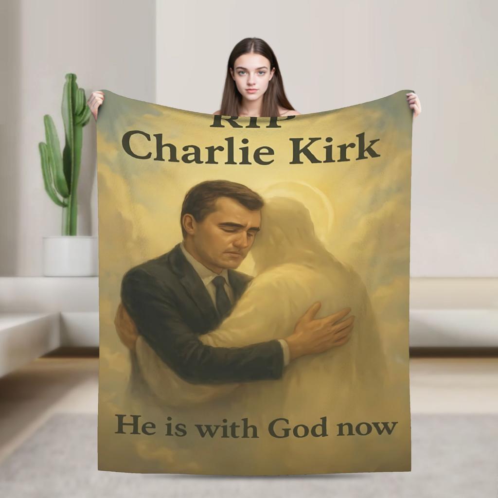 Charlie Kirk Coperta Angelic Advocate Qualità Calda Morbida Coperta da Divano Inverno Viaggio Soggiorno Stampa Copriletto