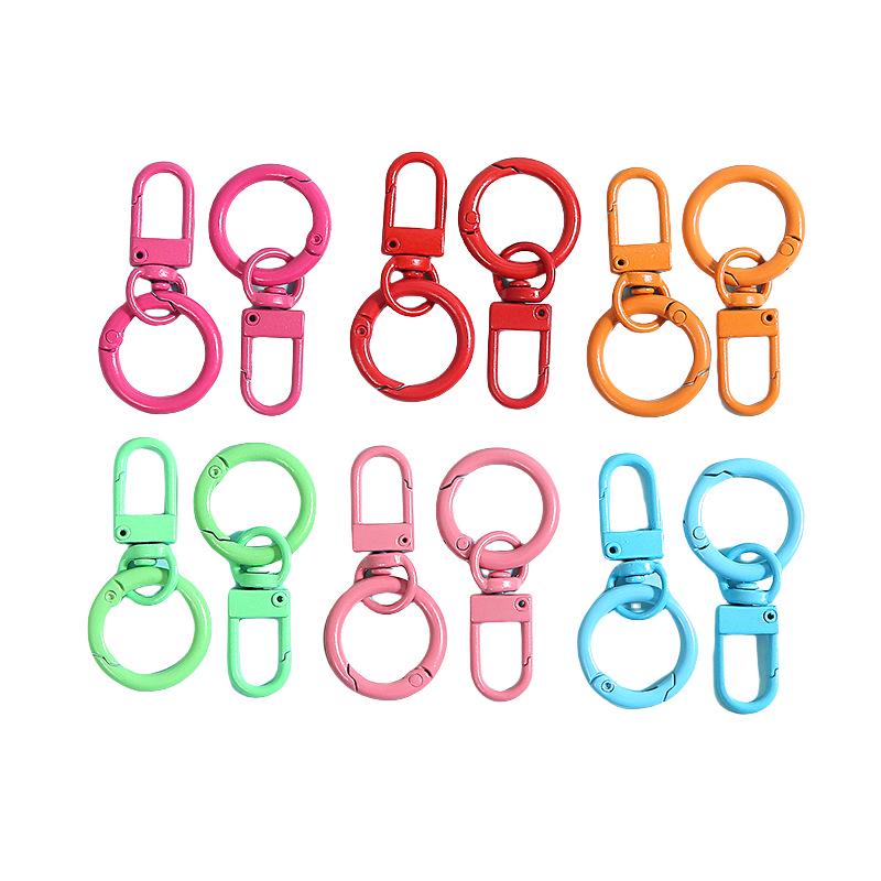 Colorful Alloy Strap & Spring Ring Keychain Buckle - Toy, Dog Hook, Handbag Accessory