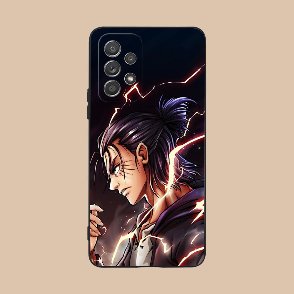 AOT Eren Mobile Cell Phone Case for Samsung Galaxy A73 72 71 70 56 55 54 53 52 36 35 34 23 16 15 5G Colour Protective Luxury