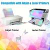 Waterproof Inkjet Printable Sticker Paper Laser Diamond Pattern Self Adhesive for Inkjet Printer DIY Label Decal Scrapbook Craft