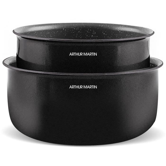 Batterie de cuisine induction - Arthur Martin - AM558 - Aluminium - 20 pièces - Poignée amovible - Tous feux dont induction