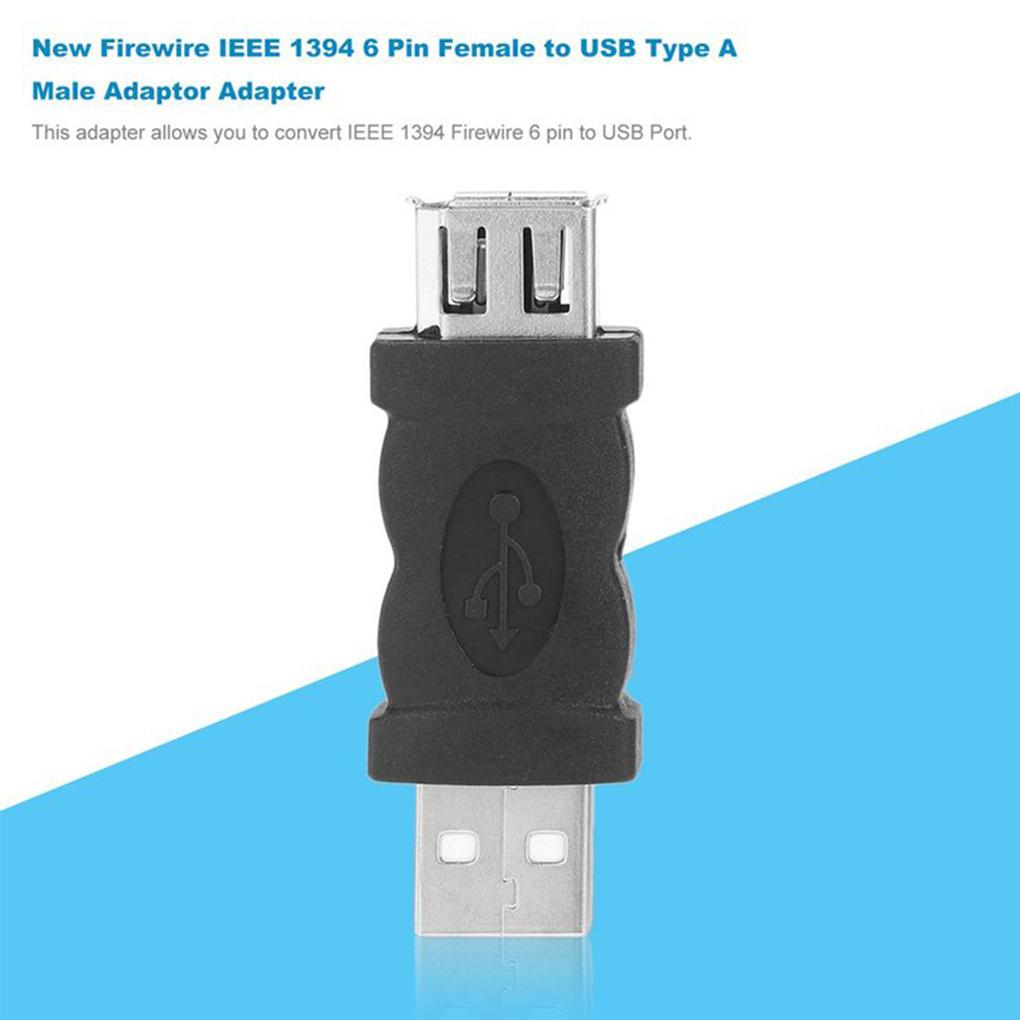 

Portable IEEE 1394 6 Pin Female to USB Type 1.1/2.0 A Male Adaptor Adapter