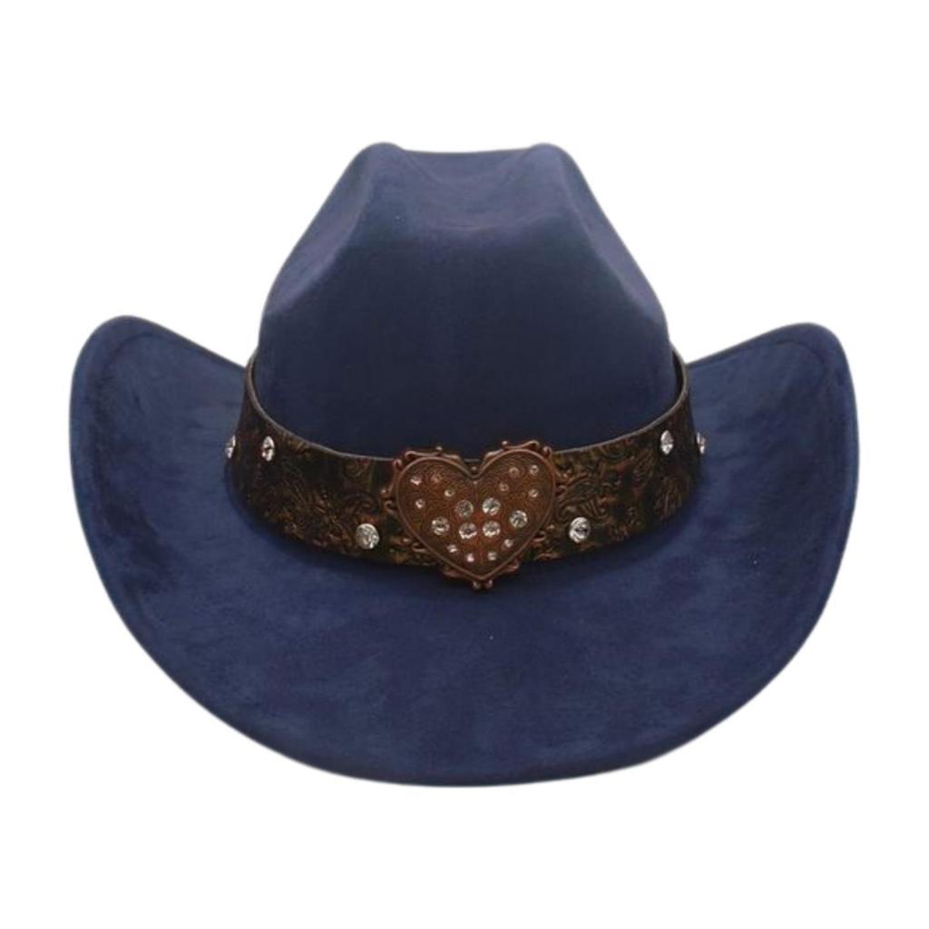 Premium Sense One-Word Top Suede Top Hat Jazz Hat New Love Diamond-Encrusted Western Cowboy Hat