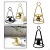 Iron Portable Candle Holder Candlestick Tealight Pillar for Wedding Tabletop Display