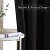 Set of 2 Room Darkening Thermal Insulated Polyester Blackout Curtain  ( Black )