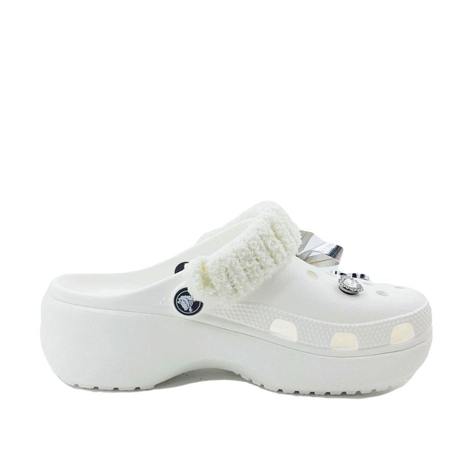 Crocs Classic Platform Clog EVA Bow Campus Style Hole Shoes Unisex White