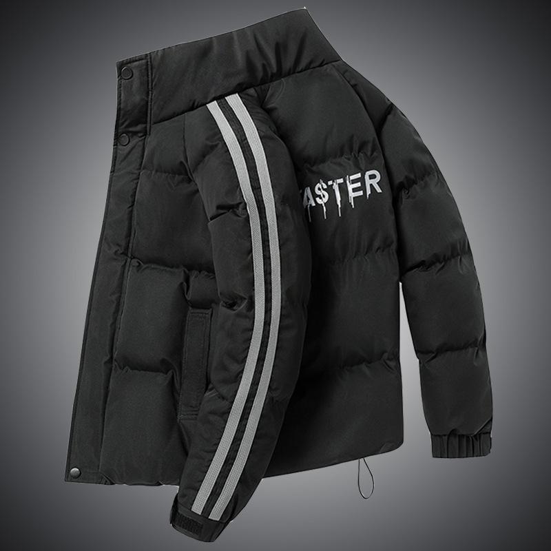 

Осенне-зимняя куртка с воротником-стойкой, мужская ветрозащитная универсальная повседневная куртка с начесом 4XL чёрный