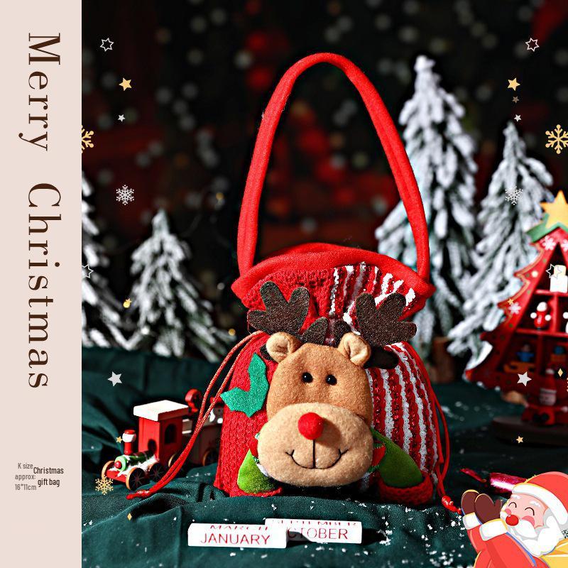 Large Knitted Santa Backpack Christmas Candy Doll Bag Decoration