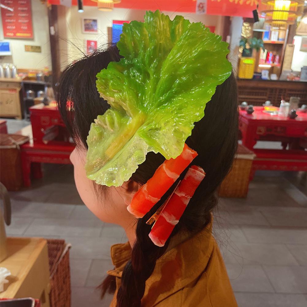 Creative PVC Simulated Food Hair Clip Funny Women's Hairpins Vegetable Models Food Series Side Clips Hair Accessories