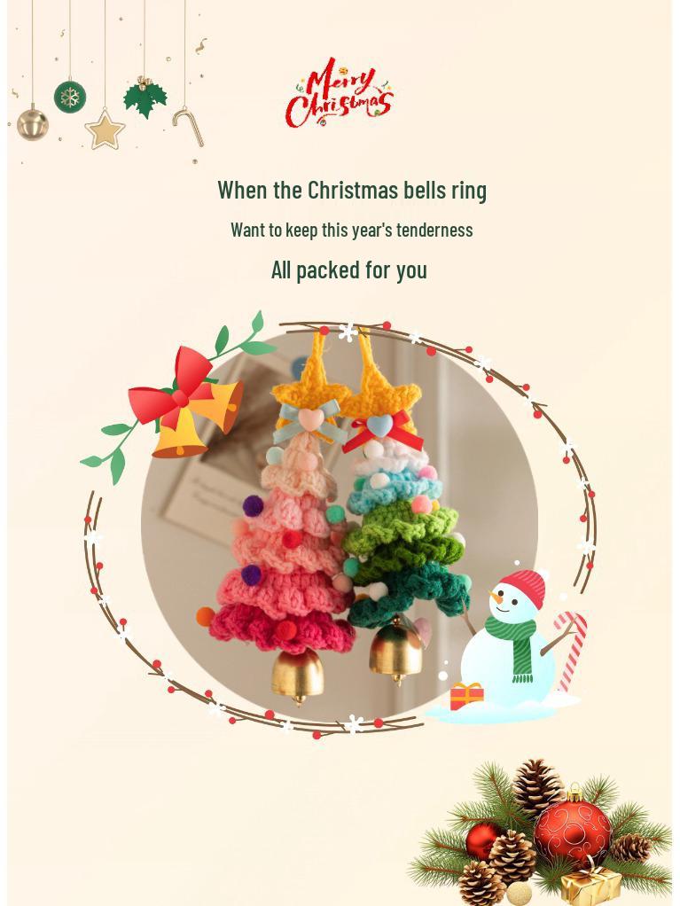 International Yarn Crochet Mini Christmas Tree Car Ornament Gift