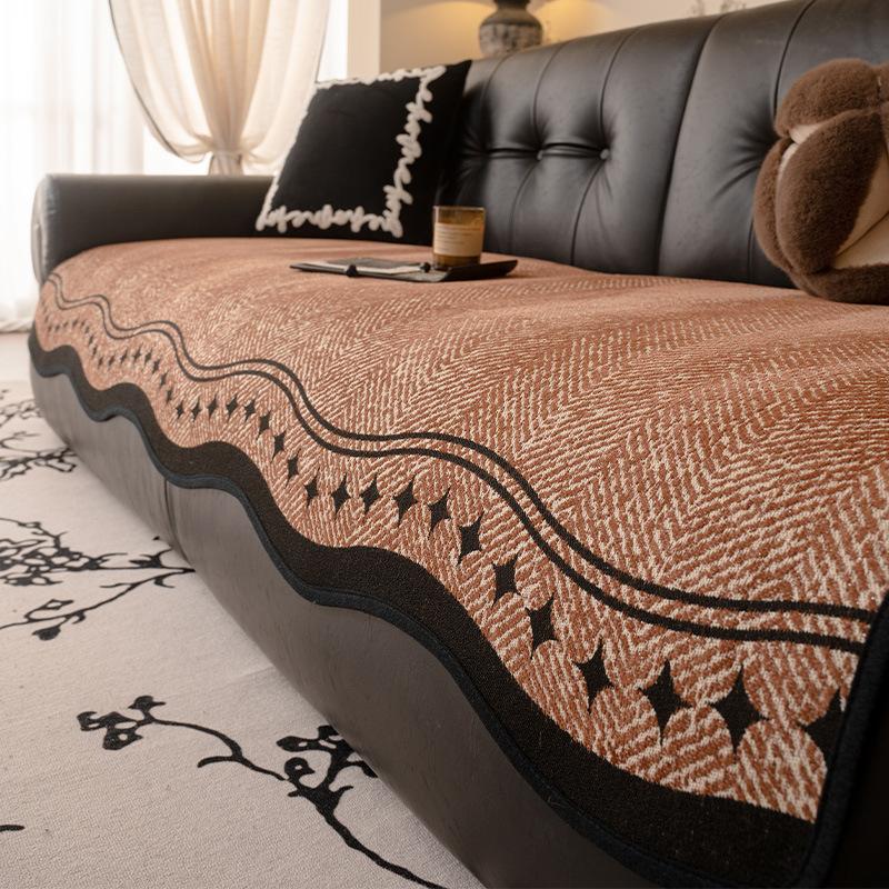

Japanese-Style Log Wind New Chenille Sofa Cushion, High-End Four-Season Universal Sofa Cover, Non-Slip Seat Cushion 90*90cm