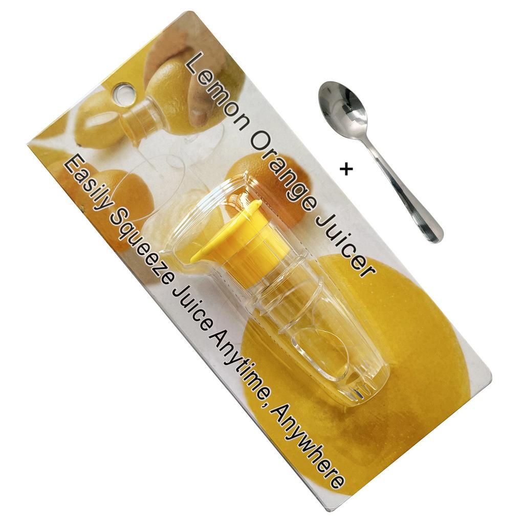 2 PC Fruit Squeezer Portable Resuable Lightweight Manual Lemon Juices eamer Built in Filter in Filter with Spoon for Home Travel