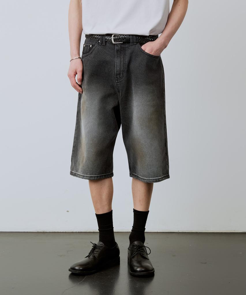 LEIRE Vintage Washed Bermuda Shorts [Black]