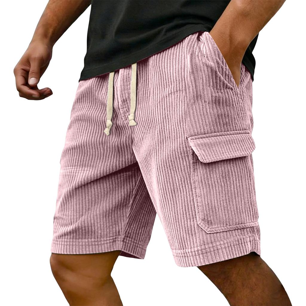 Men's Summer Casual Shorts Men's Fashion Sports Textured Multiple Pockets Shorts