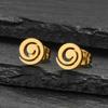 Geometric Spiral Gold Color Stud Woman And Men Punk Stud Earring Gothic Piercing Zircon Party Earrings Accessories Girl'S Gift