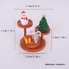 Mini Wooden Dollhouse Shelf with Resin Christmas Tree and Snowman Decor