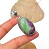 Ruby Zoisite Gemstone Pendant : 925 Sterling Silver Handmade Jewelry Pendant