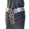 Y2k Disc PU Hollow Belt Zinc Zinc Alloy Concho Waistband Vintage Rivet Wide Belt  Gift