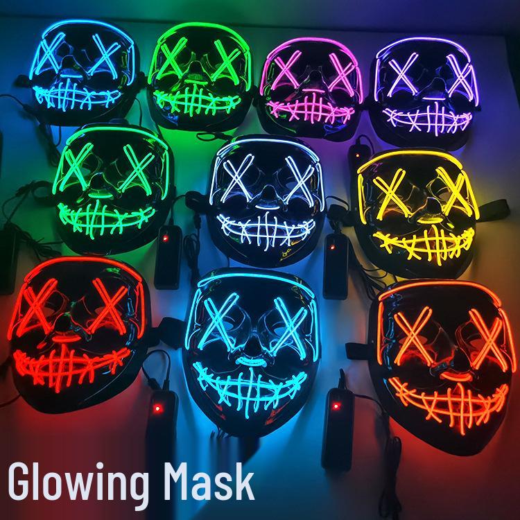 Black Luminous Halloween Mask for Party & Festival