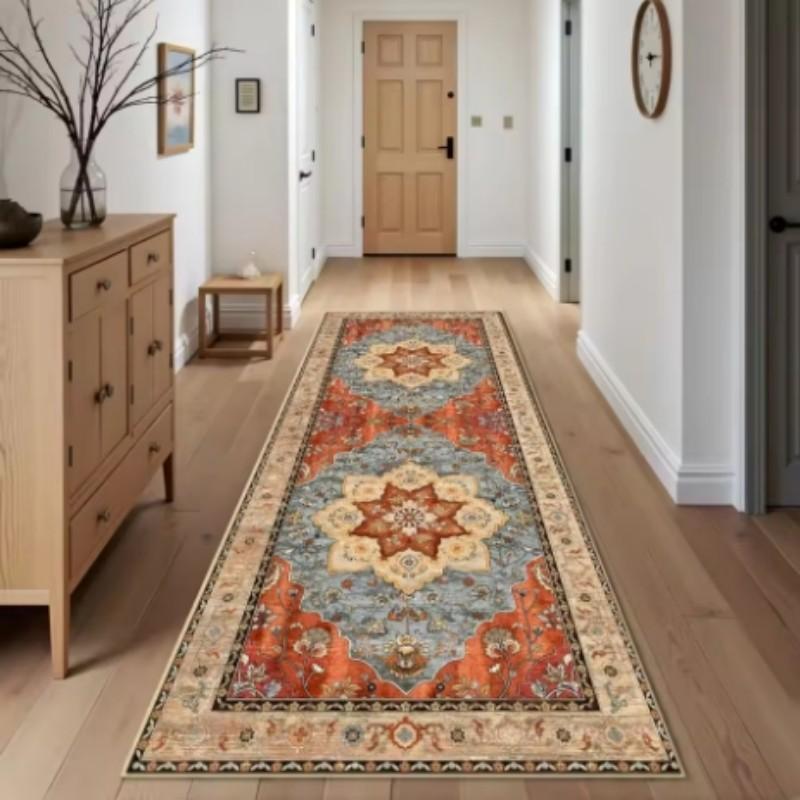 Koberec do chodby, bohémský koberec s dlouhou uličkou, rohožka do ložnice, pratelný koberec na balkon, bytová dekorace
