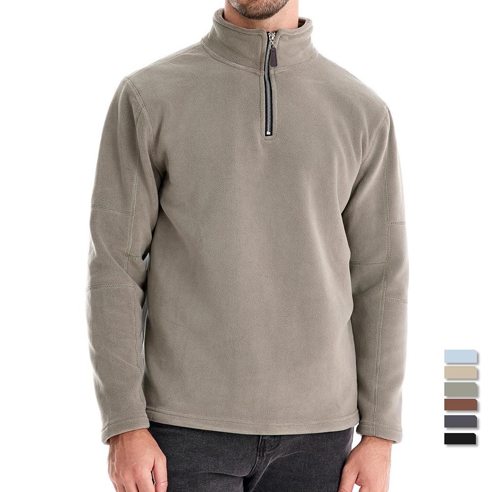 STORN Mens Thicken Warm Fleece Sweatshirt Jacket Quarter Zipper Mock Neck Pullover Men's Sweatshirt Soft Shell Mens Jacket
