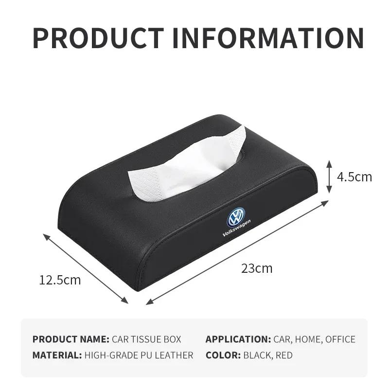 For Volkswagen VW 1pcs Leather Supplies Seat-type Center Console Car Tissue Box For Volkswagen CC R-Line GTI T5 Golf T-ROC R Pol
