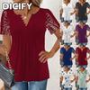 Women's Fashion Casual Summer Spring Short Sleeve V-Neck Blouses & Shirts