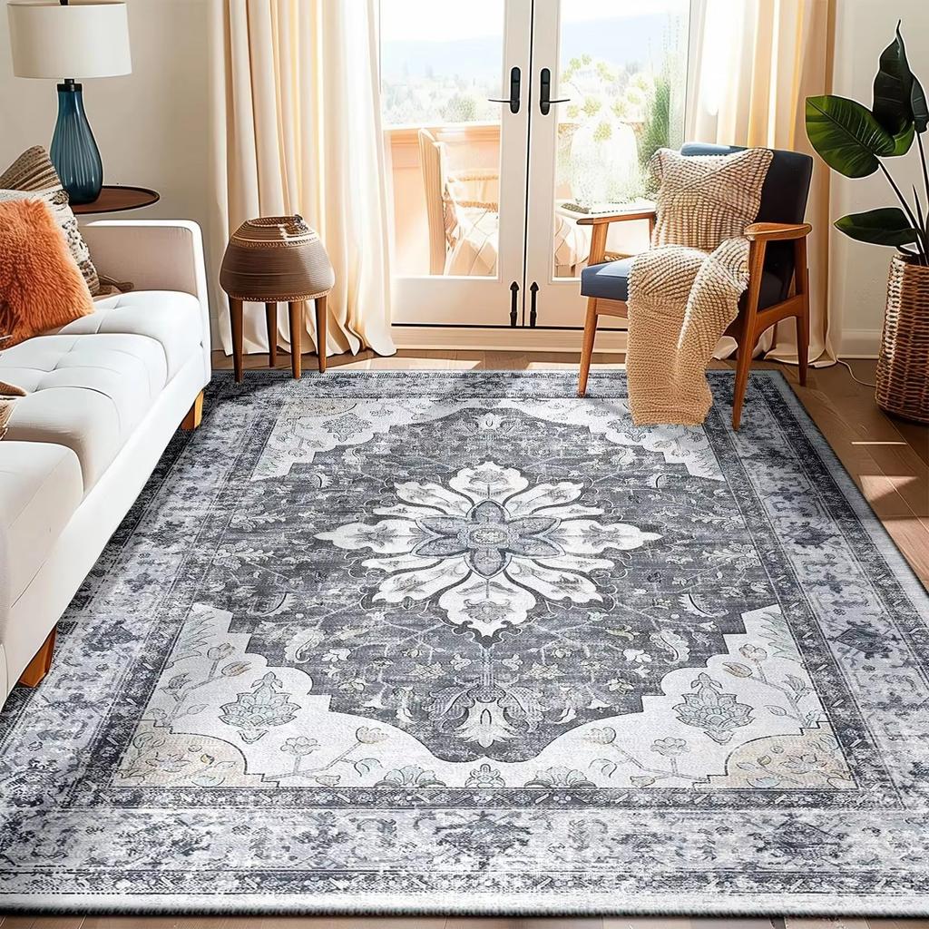 Bohemian Mats, Luxury Vintage Mats Machine Washable, Soft and Comfortable for Living Rooms, Bedrooms, Bohemian Style Home