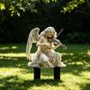Retro Angel Decoration Garden Stake, Playing The Violin 2D Acrylic Decoration, Waterproof Yard Art Stake for Outdoor Lawn Planter Decor Gift Idea