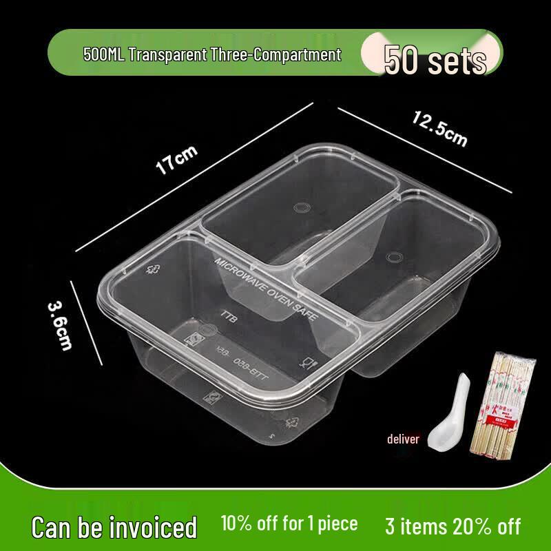 MUDISI Disposable Divided Meal Prep Containers