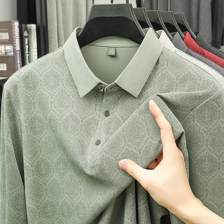 Men s Autumn Long Sleeve T-Shirt Striped Casual Fashionpolo Top M