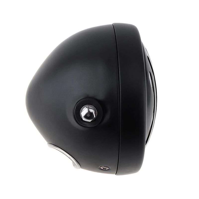 Black Metal Retro Headlight Round Motorcycle Grill Halogen Headlight Motorbike