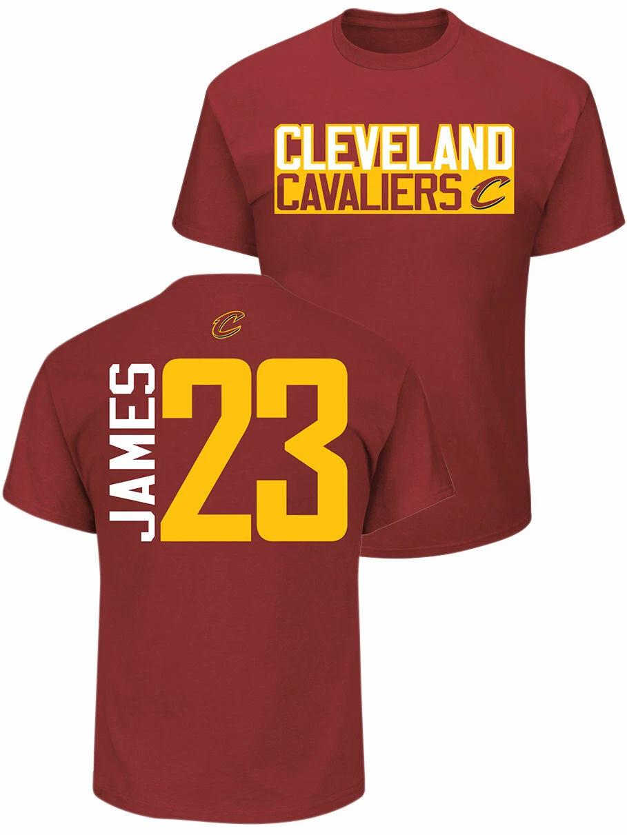 Lebron James Cleveland Cavaliers Mens Garnet Vertical Short Sleeve T shirt M
