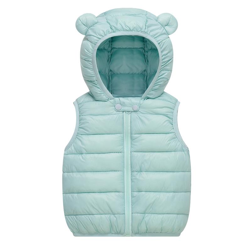 Children's Hooded Down Cotton Vest - Lightweight Winter Wear for Toddlers, Boys, and Girls