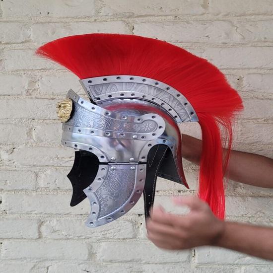 Romersk Soldat Centurionhjälm Graverad Stålreplika för Cosplay Heminredning