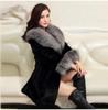 Women's Mid-Length Faux Fur Coat with Large Collar