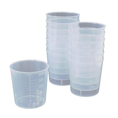 MYmama Mini Disposable Measuring Cups, Plastic, Clear, Mixing Cups (200ml [14 Pieces])