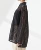 Nano Universe Band Collar Lace Shirt Be Paired with Other F 010 Black Women's (Can Items) 673-5120315
