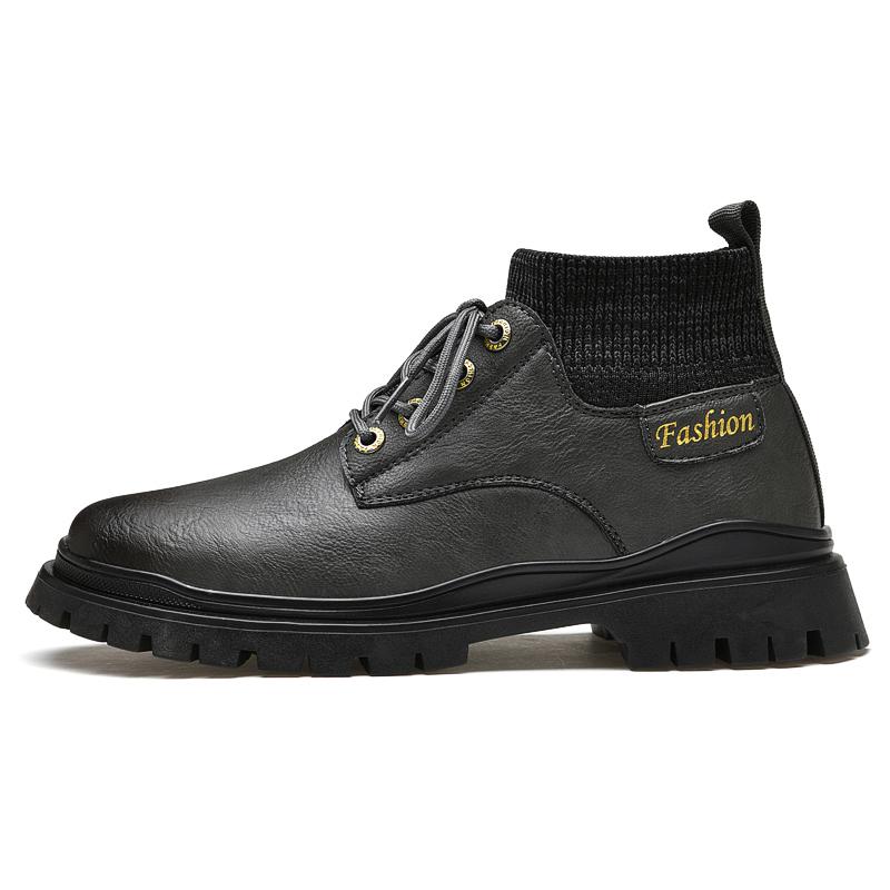 

Новая Мода Повседневные Мужские Короткие Ботинки Высокая Мягкая Подошва Удобные Ботинки Ноские Рабочие Ботинки Деловые Лоферы Ботинки для Торжественных Мероприятий 45 серый