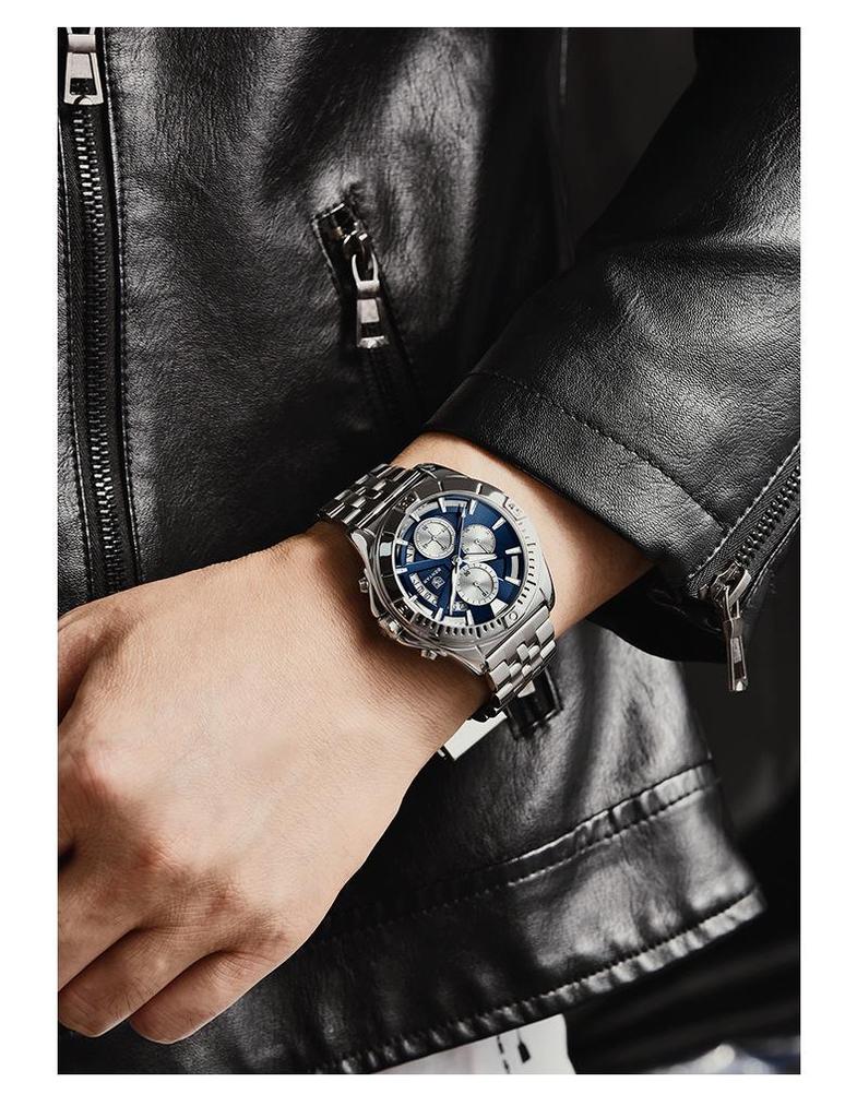BENYAR Men's Quartz Multifunctional Waterproof Luminous Watch 5180
