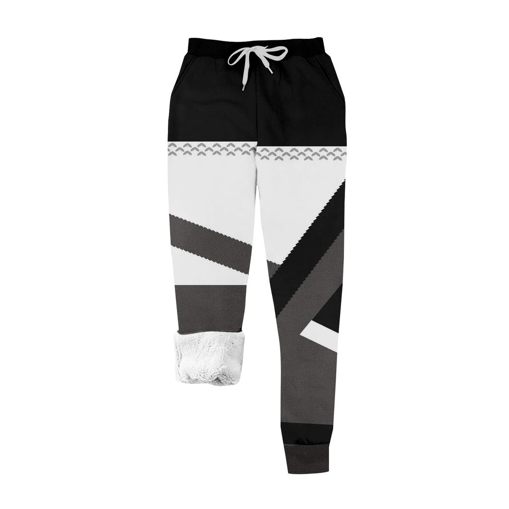 Women's Casual Fashion Home Christmas Print Plush Sweatpants