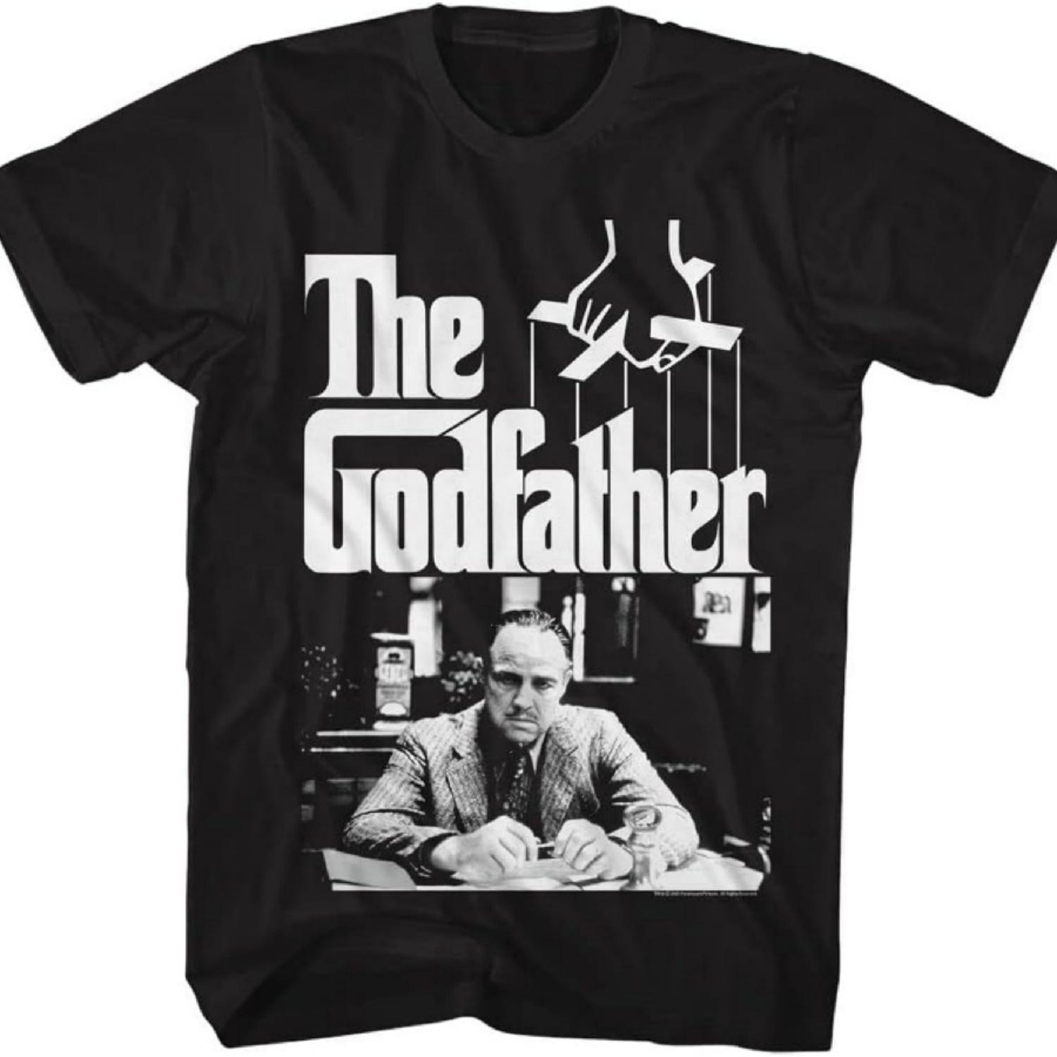 

Американская классика Логотип фильма «Крестный отец» Вито Корлеоне Мужская футболка с коротким рукавом Графические футболки XXXXXL чёрный