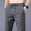 Men's Summer Ice Silk Quick-Dry Slim Fit Korean Style Straight Sports Pants