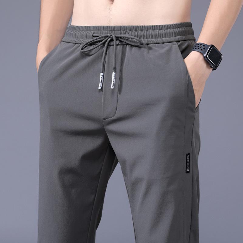 Men's Summer Ice Silk Quick-Dry Slim Fit Korean Style Straight Sports Pants
