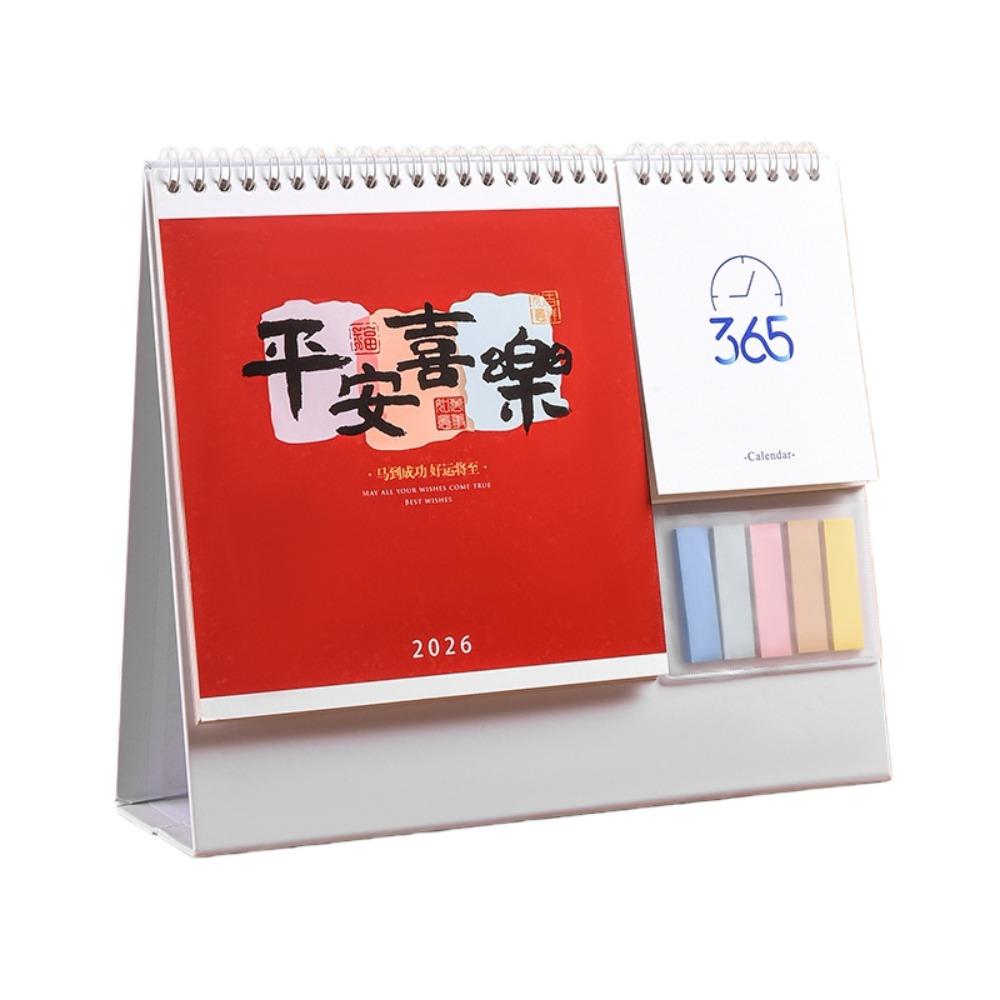 Coil Binding 2026 Desk Calendar Month Date Display Standing Flip Calendar Home Decoration